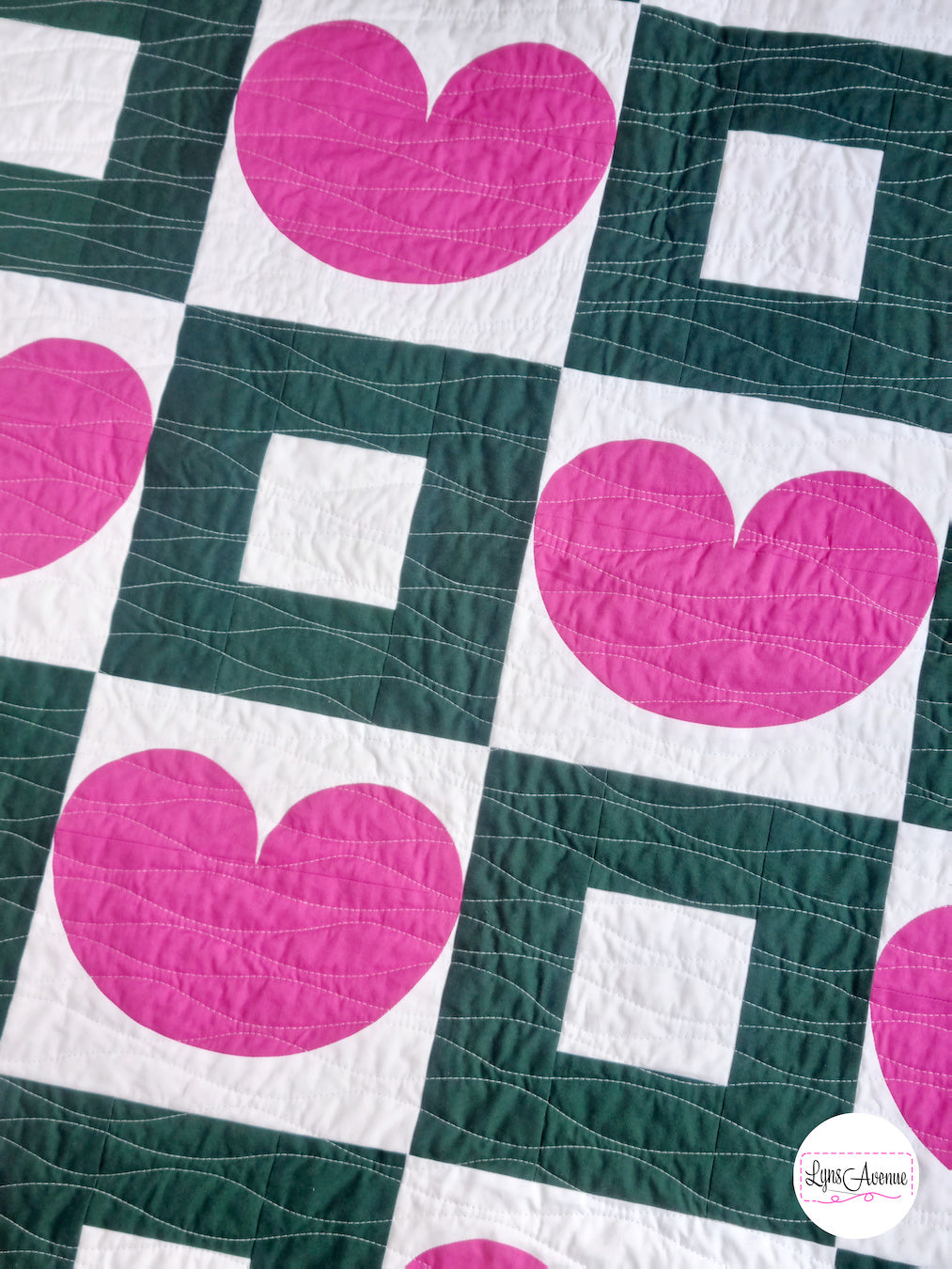 Boxes of Love Quilt Pattern - the single heart colour version