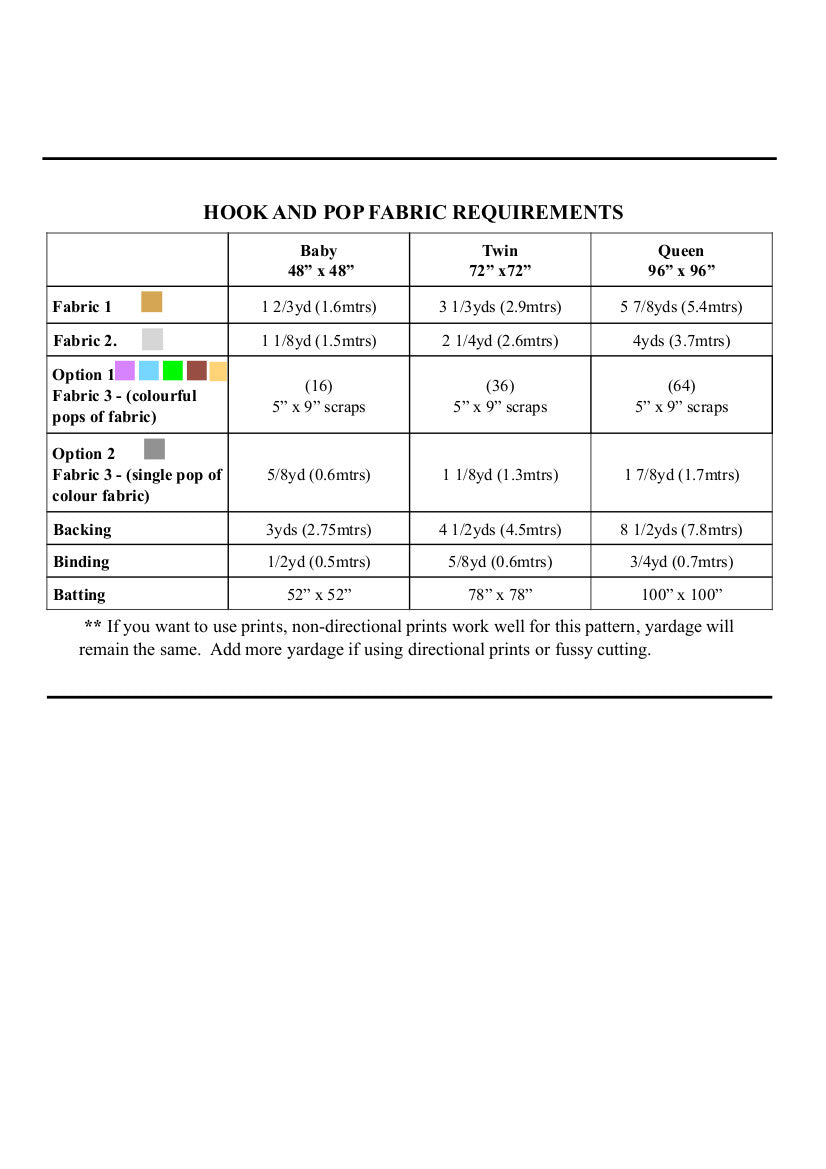 Hook and Pop Quilt Pattern