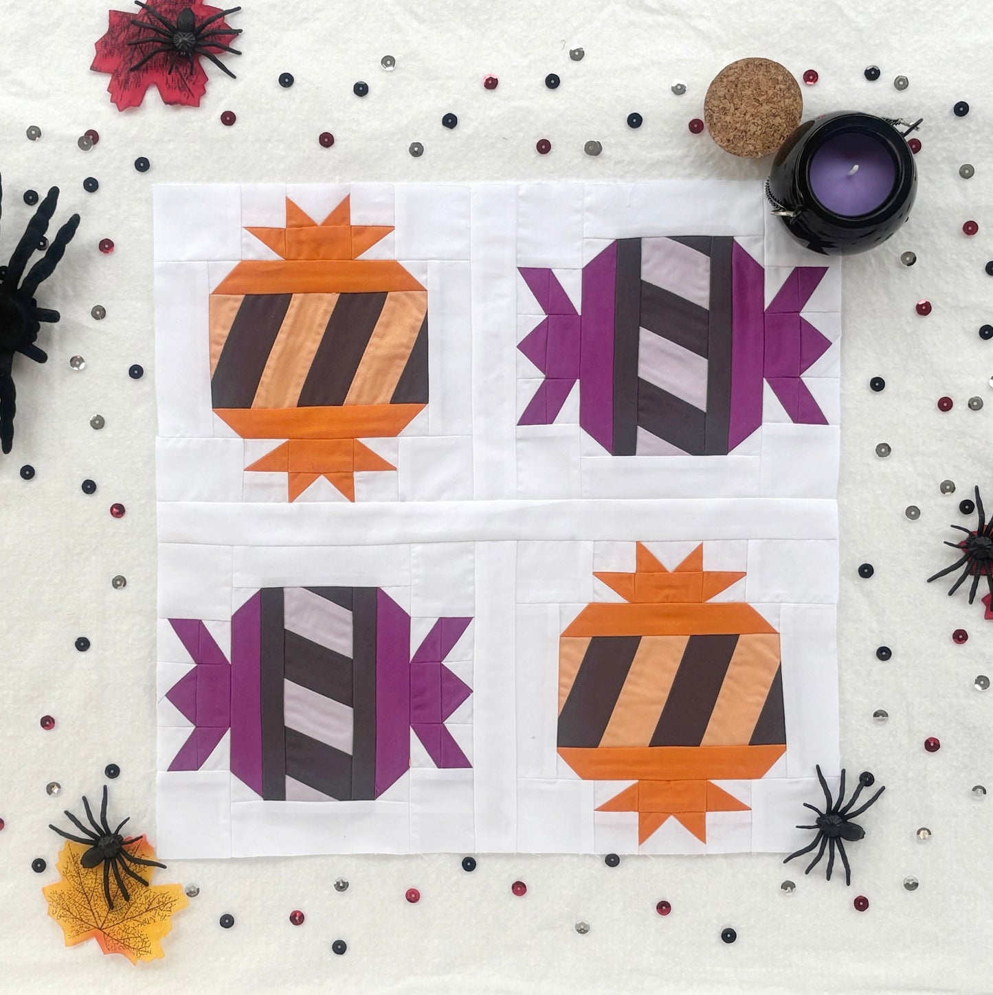 Hallow Candy Quilt Block Pattern