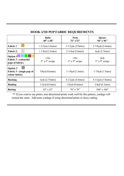 Hook and Pop Quilt Pattern